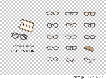 A set of various glasses icons A set of various glasses icons 139486354