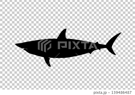 アオザメのシルエットイラスト サメ素材 アオザメのシルエットイラスト サメ素材 139486487