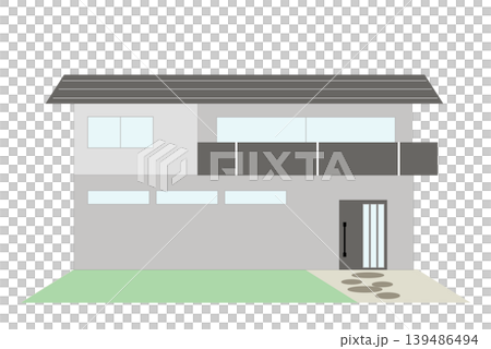 Simple house icon, residential illustration, two-story house 139486494