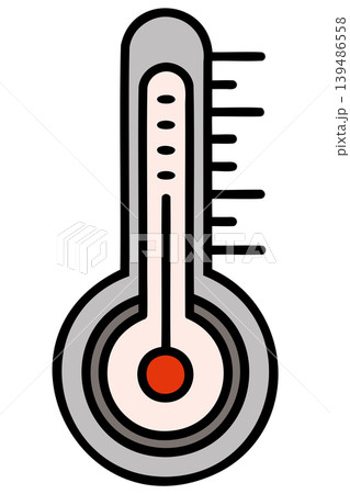 Vector illustration of a thermometer  a thermometer showing temperature  139486558