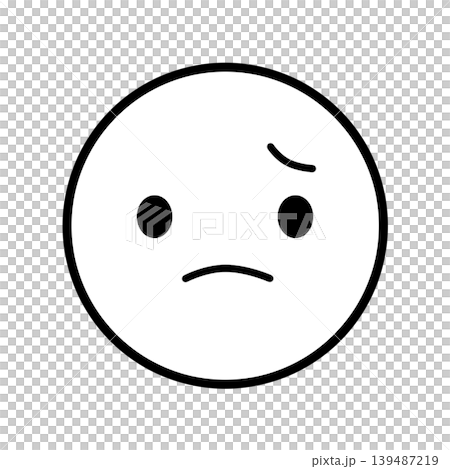 Simple face icon - troubled - illustration material Simple face icon - troubled - illustration material 139487219
