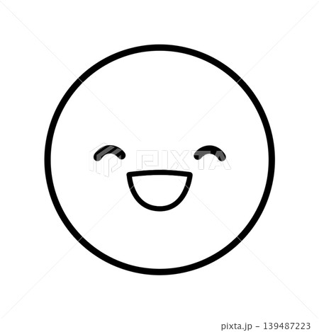 シンプルな顔アイコン にこにこ イラスト素材 シンプルな顔アイコン にこにこ イラスト素材 139487223