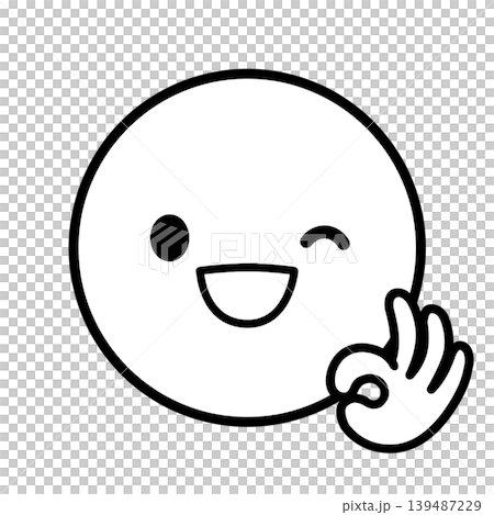 簡單的人臉圖示 - OK - 插畫素材 簡單的人臉圖示 - OK - 插畫素材 139487229