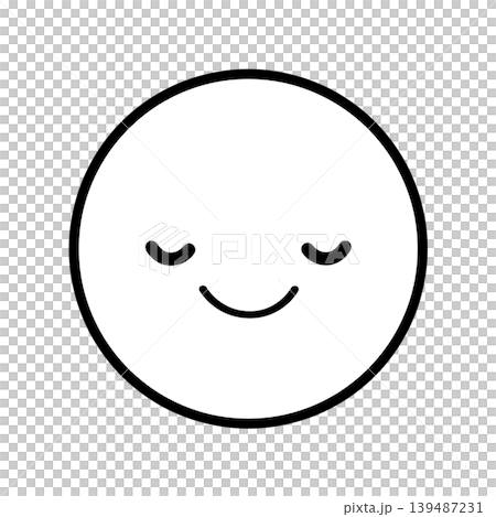 閉眼的簡單人臉圖示 - 插畫素材 139487231