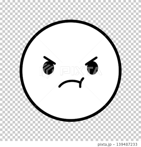 Simple angry face icon illustration material Simple angry face icon illustration material 139487233