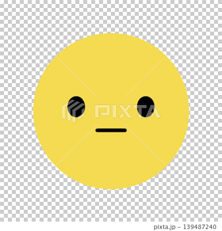 Simple face icon - neutral expression - illustration material Simple face icon - neutral expression - illustration material 139487240