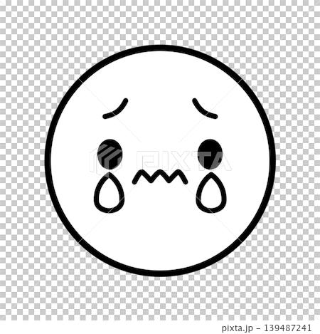 Simple crying face icon illustration material Simple crying face icon illustration material 139487241