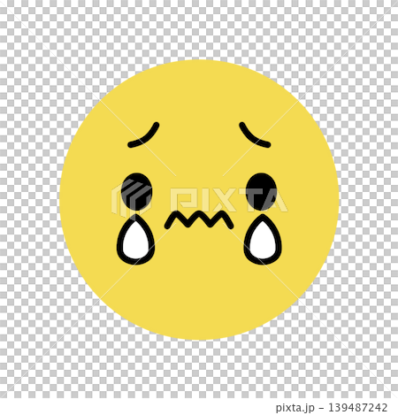 Simple crying face icon illustration material Simple crying face icon illustration material 139487242
