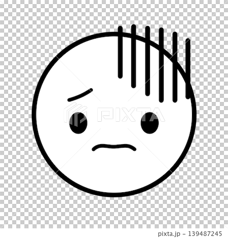 Simple face icon - feeling down - illustration material Simple face icon - feeling down - illustration material 139487245
