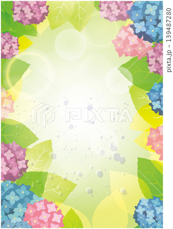 紫陽花梅雨背景 紫陽花梅雨背景 139487280