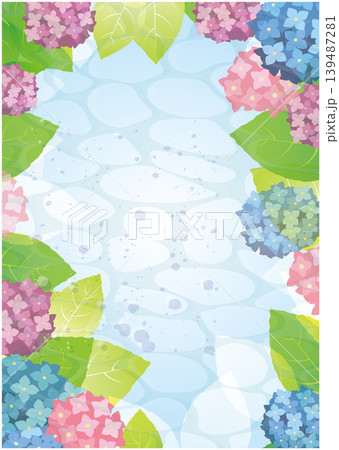 紫陽花梅雨背景 紫陽花梅雨背景 139487281