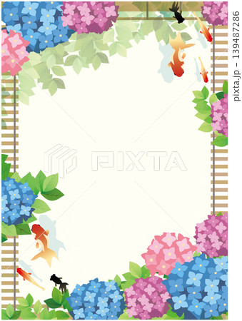 紫陽花梅雨背景 紫陽花梅雨背景 139487286