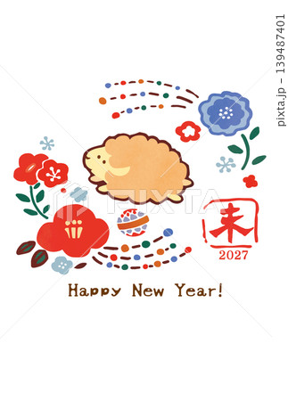 年賀状2027年　羊 139487401