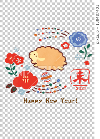 年賀状2027年　羊 139487401