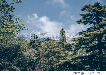 Landscape of Crimea mountains, panorama peak Ai-Petri range in haze summer 139487965