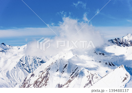 Gudauri Ski Resort Georgia, Snowy Winter Mountain Landscape winter Gudauri Ski Resort Georgia, Snowy Winter Mountain Landscape winter 139488137