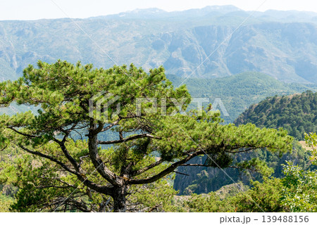 Landscape of Bosnia and Herzegovina mountains hill peak range haze summer Europe 139488156