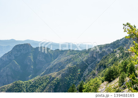 Landscape of Bosnia and Herzegovina mountains hill peak range haze summer Europe Landscape of Bosnia and Herzegovina mountains hill peak range haze summer Europe 139488165