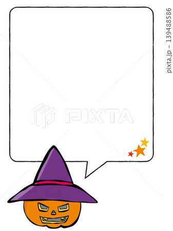 吹出し付き　ハロウィン素材・デザインパーツ　お化けかぼちゃ 139488586