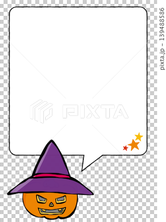 吹出し付き　ハロウィン素材・デザインパーツ　お化けかぼちゃ 139488586