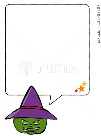 吹出し付き ハロウィン素材・デザインパーツ お化けかぼちゃ 吹出し付き ハロウィン素材・デザインパーツ お化けかぼちゃ 139488587