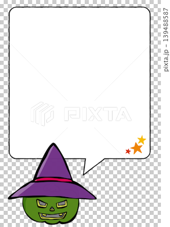 吹出し付き ハロウィン素材・デザインパーツ お化けかぼちゃ 吹出し付き ハロウィン素材・デザインパーツ お化けかぼちゃ 139488587