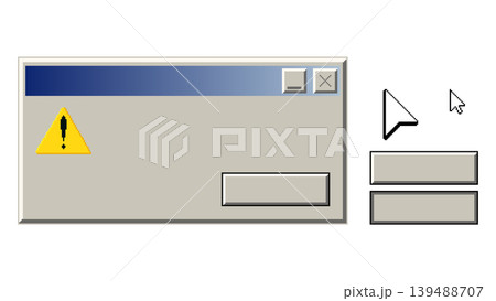 Retro pixel computer warning window interface Retro pixel computer warning window interface 139488707
