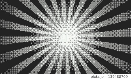 Pixel radial burst monochrome background illustration Pixel radial burst monochrome background illustration 139488709