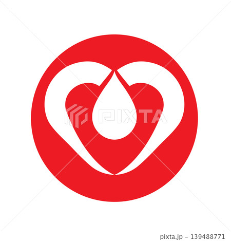 Love care blood drop symbol Love care blood drop symbol 139488771