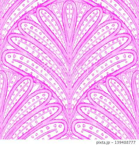 Abstract watercolor pattern in an ancient style with stylized shells 139488777