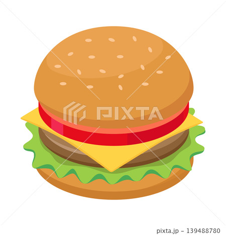 ハンバーガーのイラスト・アイコン 139488780