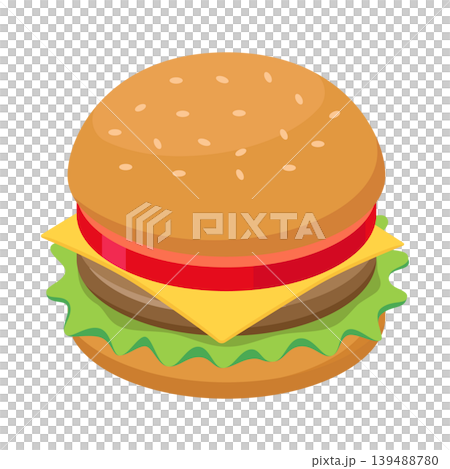 ハンバーガーのイラスト・アイコン 139488780