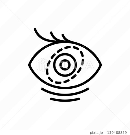 Astigmatism thin line icon. Ophthalmology vector illustration. 139488839