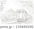 Local Japanese train and Mount Fuji landscape pencil drawing Local Japanese train and Mount Fuji landscape pencil drawing 139489206