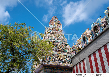 Gopuram tower of Sri Srinivasa Perumal Temple in Singapore Gopuram tower of Sri Srinivasa Perumal Temple in Singapore 139489588