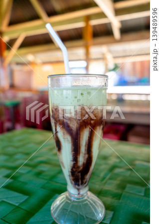 Avocado cocoa milkshake in Toraja land, Sulawesi, Indonesia 139489596