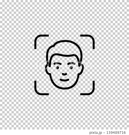 Facial Recognition Biometric Security Line Icon Facial Recognition Biometric Security Line Icon 139489716