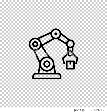 Industrial Robotic Arm Automation Line Icon Industrial Robotic Arm Automation Line Icon 139489717