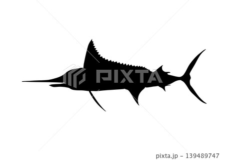 マカジキのシルエットイラスト 大型回遊魚素材 マカジキのシルエットイラスト 大型回遊魚素材 139489747
