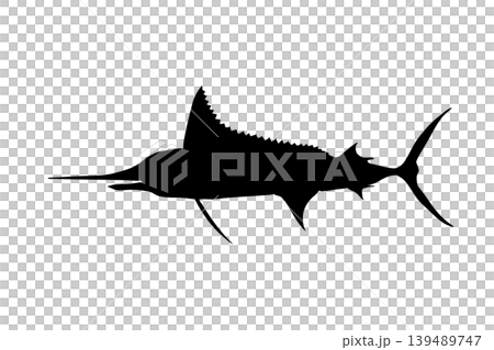 マカジキのシルエットイラスト 大型回遊魚素材 マカジキのシルエットイラスト 大型回遊魚素材 139489747