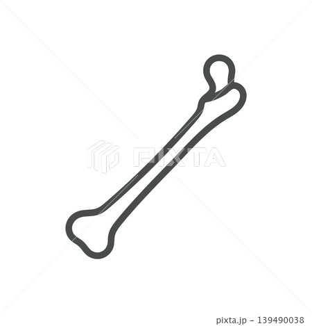Femur Icon. Simple Isolated Line Illustration of Human Thigh Bone, Representing Anatomy, Orthopedics, Skeleton Structure, and Medical Education. Femur Icon. Simple Isolated Line Illustration of Human Thigh Bone, Representing Anatomy, Orthopedics, Skeleton Structure, and Medical Education. 139490038