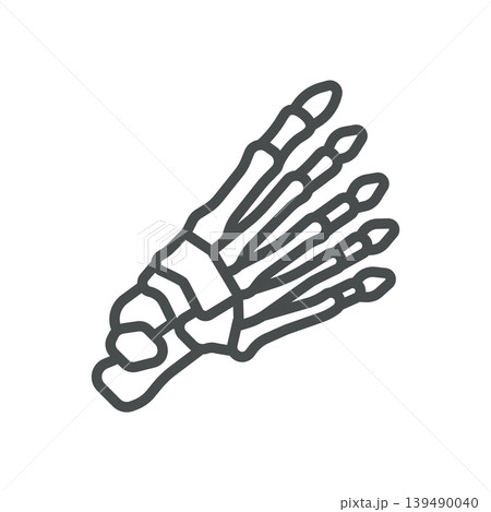 Foot Bones Icon. Simple Line Illustration of Human Foot Skeleton, Representing Anatomy, Orthopedics, Podiatry, Joints, and Medical Healthcare. Foot Bones Icon. Simple Line Illustration of Human Foot Skeleton, Representing Anatomy, Orthopedics, Podiatry, Joints, and Medical Healthcare. 139490040