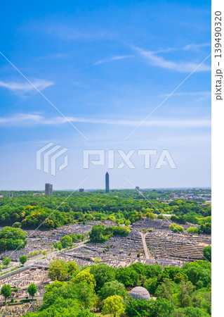 名古屋の街並み、平和公園アクアタワーからの眺め〈愛知県名古屋市〉 139490320