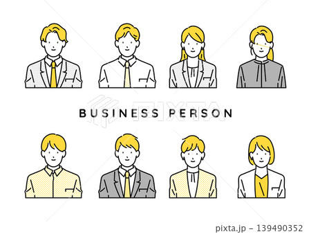 イラスト素材:企業で働く若手ビジネスパーソンのアバターアイコンセット イラスト素材:企業で働く若手ビジネスパーソンのアバターアイコンセット 139490352