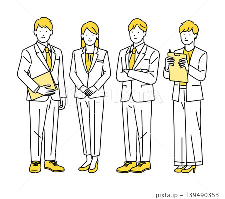 イラスト素材：若手ビジネスパーソンの全身のイラスト セット 139490353