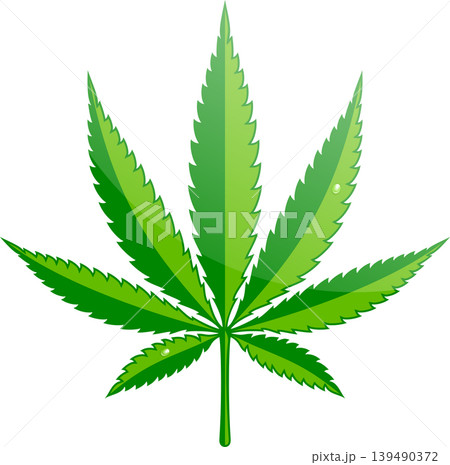 Cannabis Hemp Leaf Flat Icon 139490372