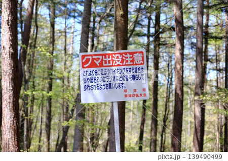熊出没注意の看板　 139490499