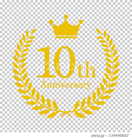 10th Anniversary Laurel Wreath Frame Gold Vector Material 10th Anniversary Laurel Wreath Frame Gold Vector Material 139490687
