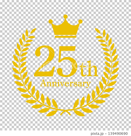 25週年紀念月桂花環金色向量素材 139490690