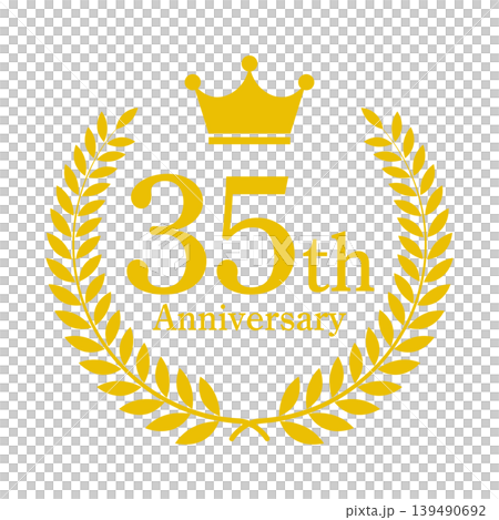 35th Anniversary Laurel Wreath Frame Gold Vector Material 35th Anniversary Laurel Wreath Frame Gold Vector Material 139490692